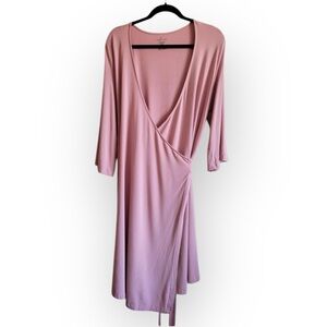 Caden Lane Dusty Pink Bamboo Jersey Maternity Robe One Size Pregnancy comfort